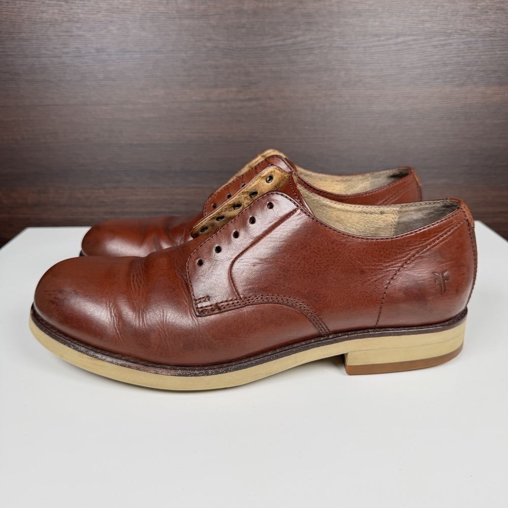 Frye Grant Oxford Men's Brown Leather Dress Casual Shoes Size 10 Model 87636